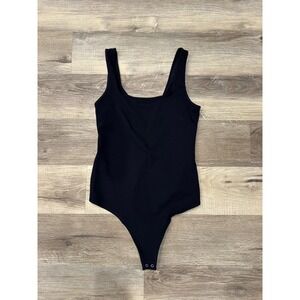 Abercrombie & Fitch Soft A&F Collection Square Neck Bodysuit Black Medium